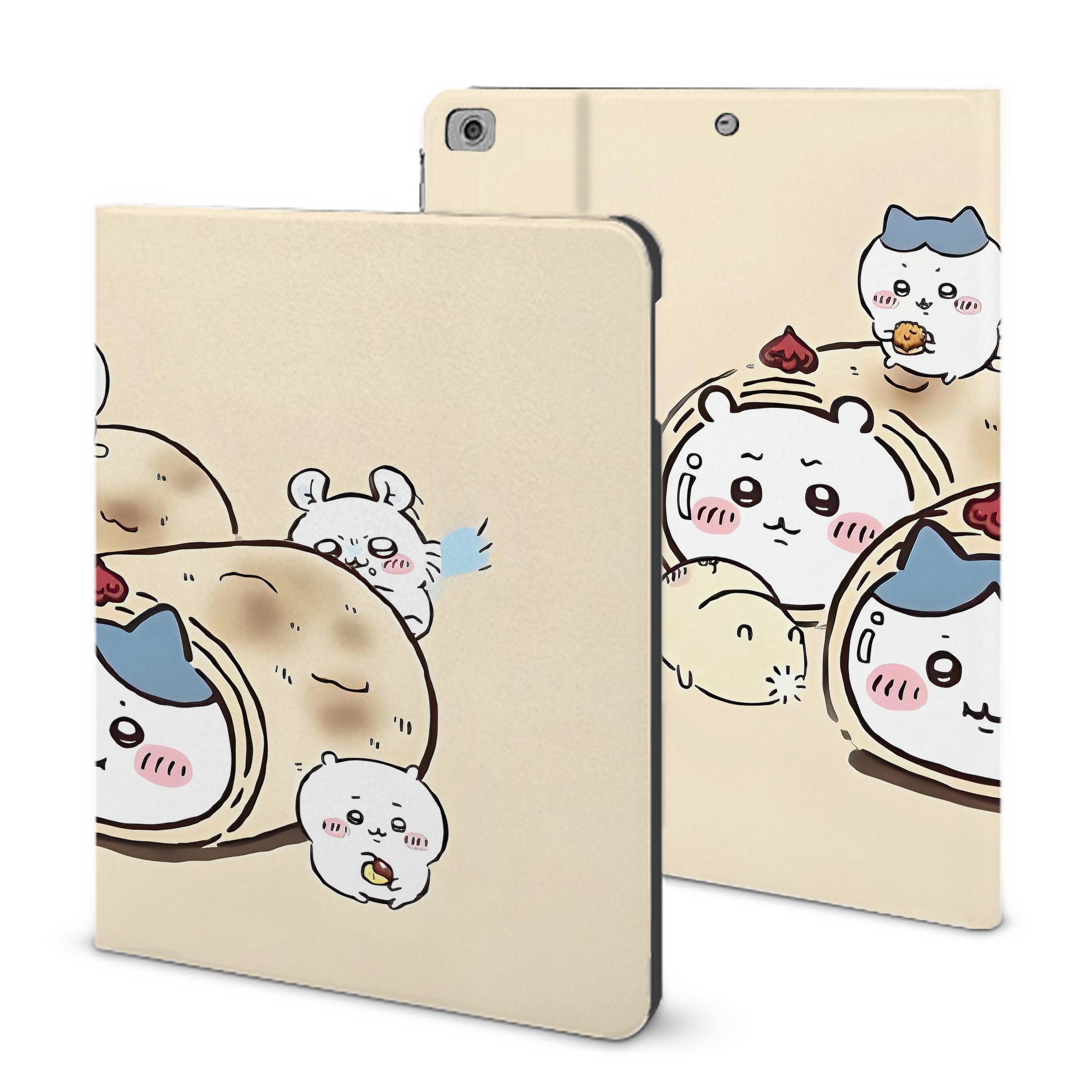 （画像用） ちいかわ Chii-kawa IPad ケース ブック型 PUレザー TPU 耐衝撃 軽量 薄型 ペン収納なし 全面保護 IPad 各モデル対応